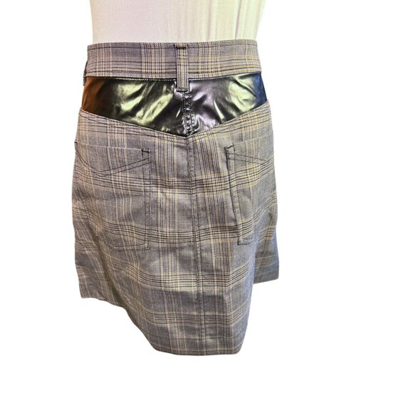 Derek Lam 10 Crosby Womens Gray Plaid Mini Skirt Size 12 Button & Zipper Closure - Picture 9 of 10